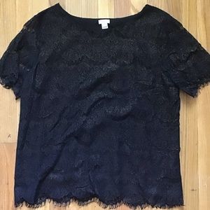 J. Crew Lace Over Lay Blouse M